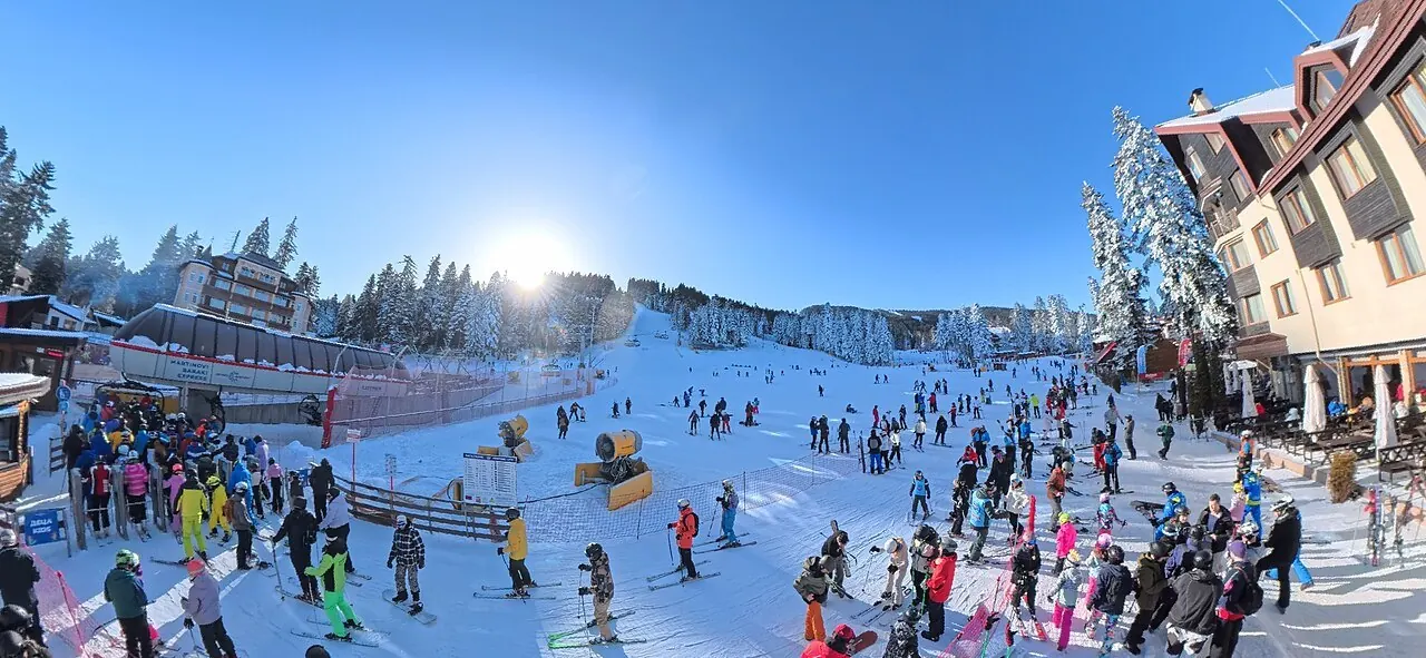 Ski resort in the town of Borovets, Bulgaria
