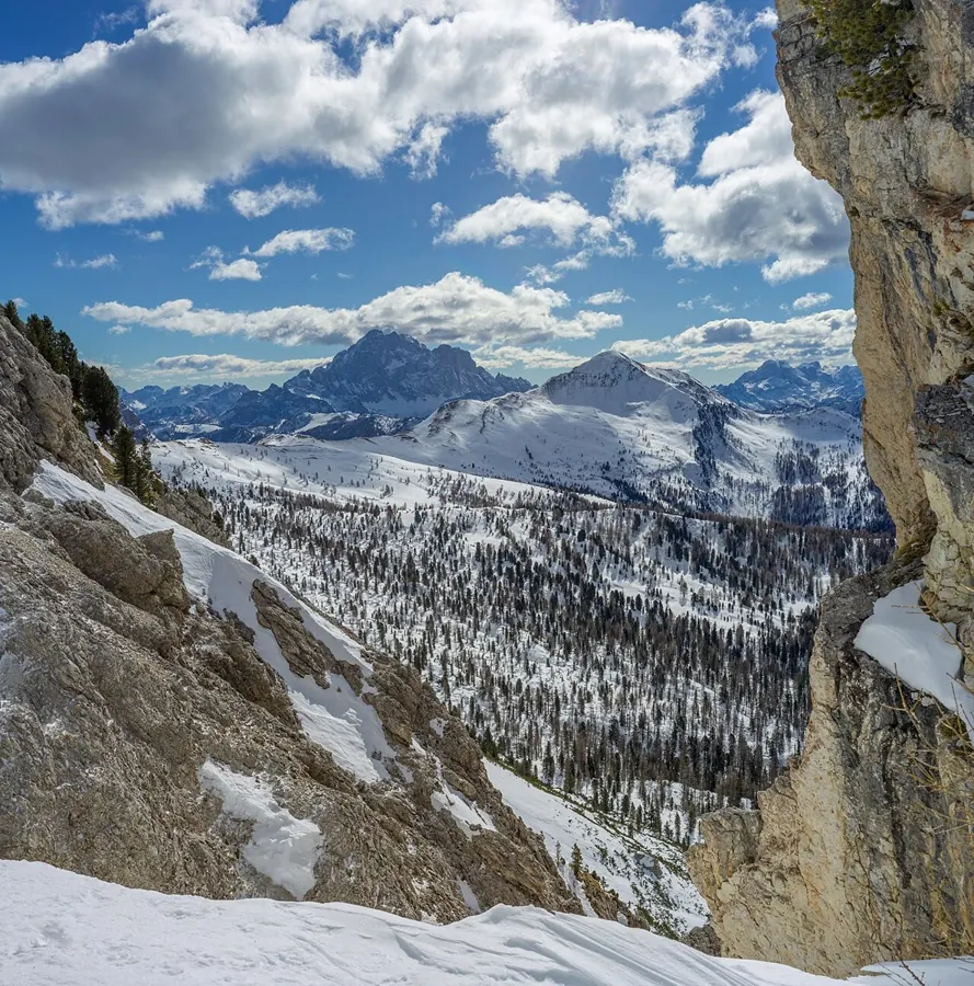 Skiing in the  in the Dolomites.  The   Civetta and Monte Pore  mountains. (wider destination area; not necessarily the ski slopes)