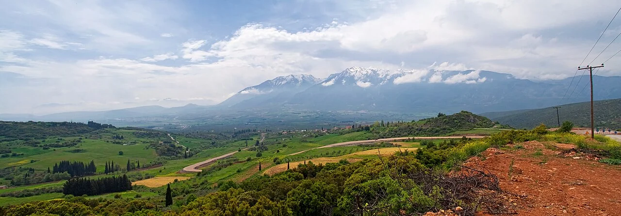 View towards Parnassos; the Gerontovrachos facilities are not shown