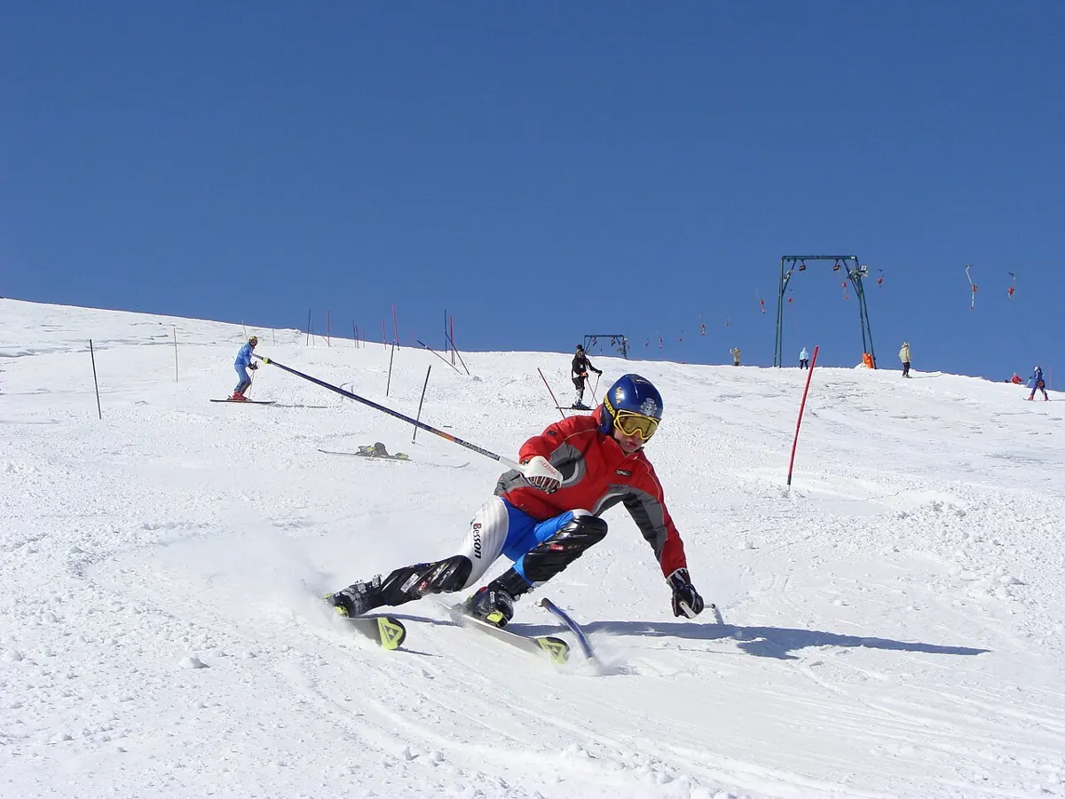 Skiing on the Kaimaktsalan, Greece