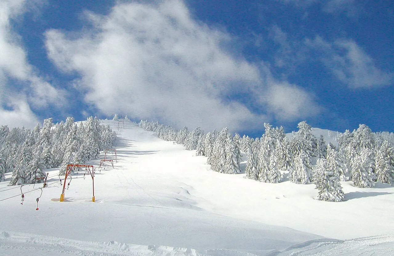 Ostrakina ski area on Mount Mainalo, Greece