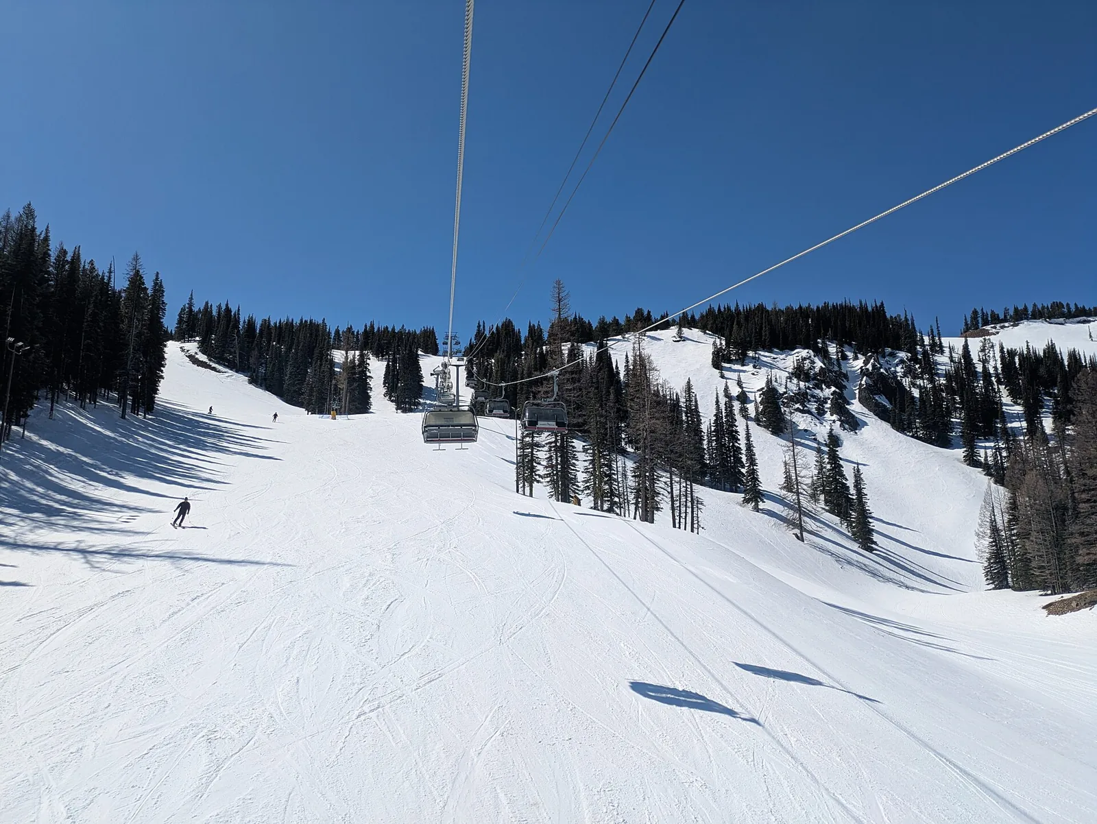 Spring snow on the slopes of Mission Ridge Ski Area near Wenatchee, Washington.