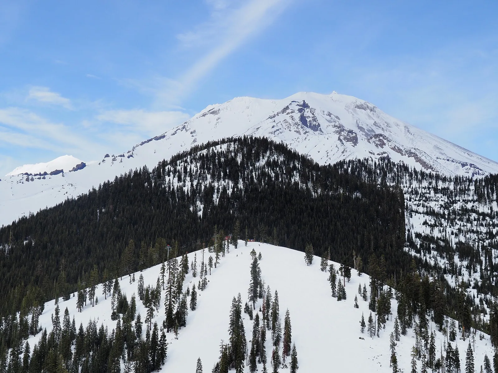 Mount Shasta viewed from Douglas Butte at Mount Shasta Ski Park, California.