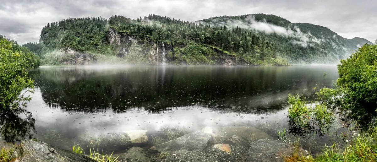 Myrkdalsvatnet lake in Myrkdalen, Norway (wider destination area; not necessarily the ski slopes)