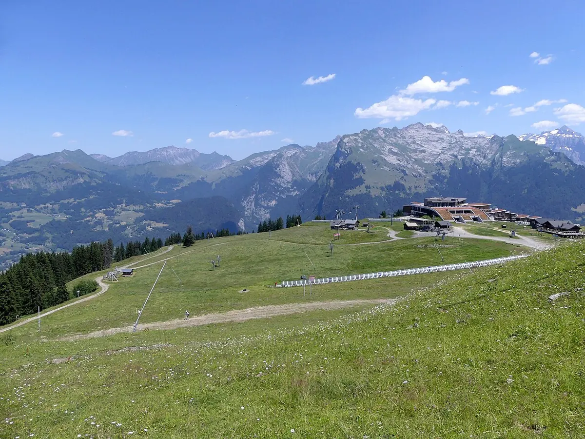Sight, in summer, of Les Saix plateau on the heights of Samoëns, Haute-Savoie, France.