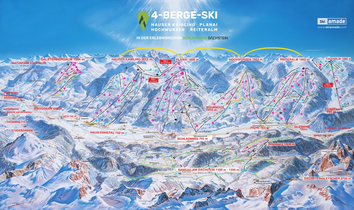 Official piste map · Schladming · 2026–2027 — ski runs and lifts