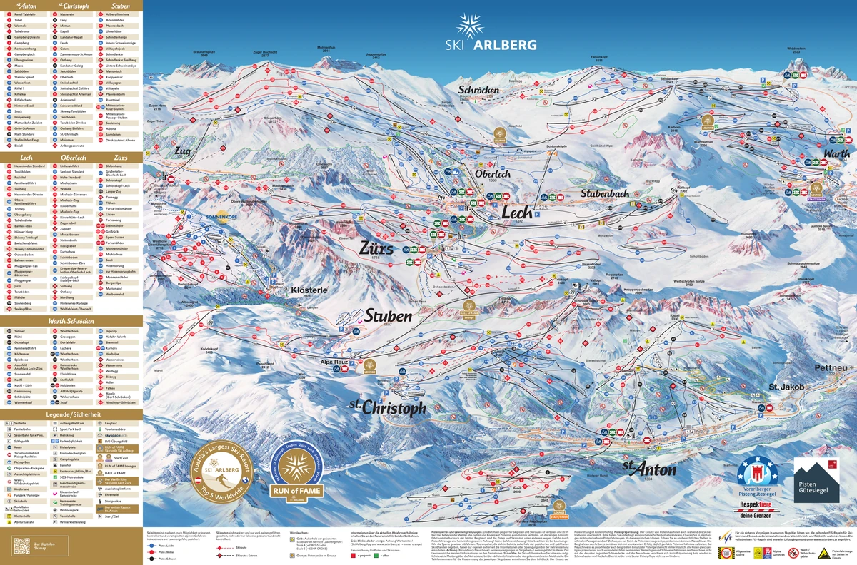 Official piste map · St. Anton am Arlberg · 2025–2026 — ski runs and lifts
