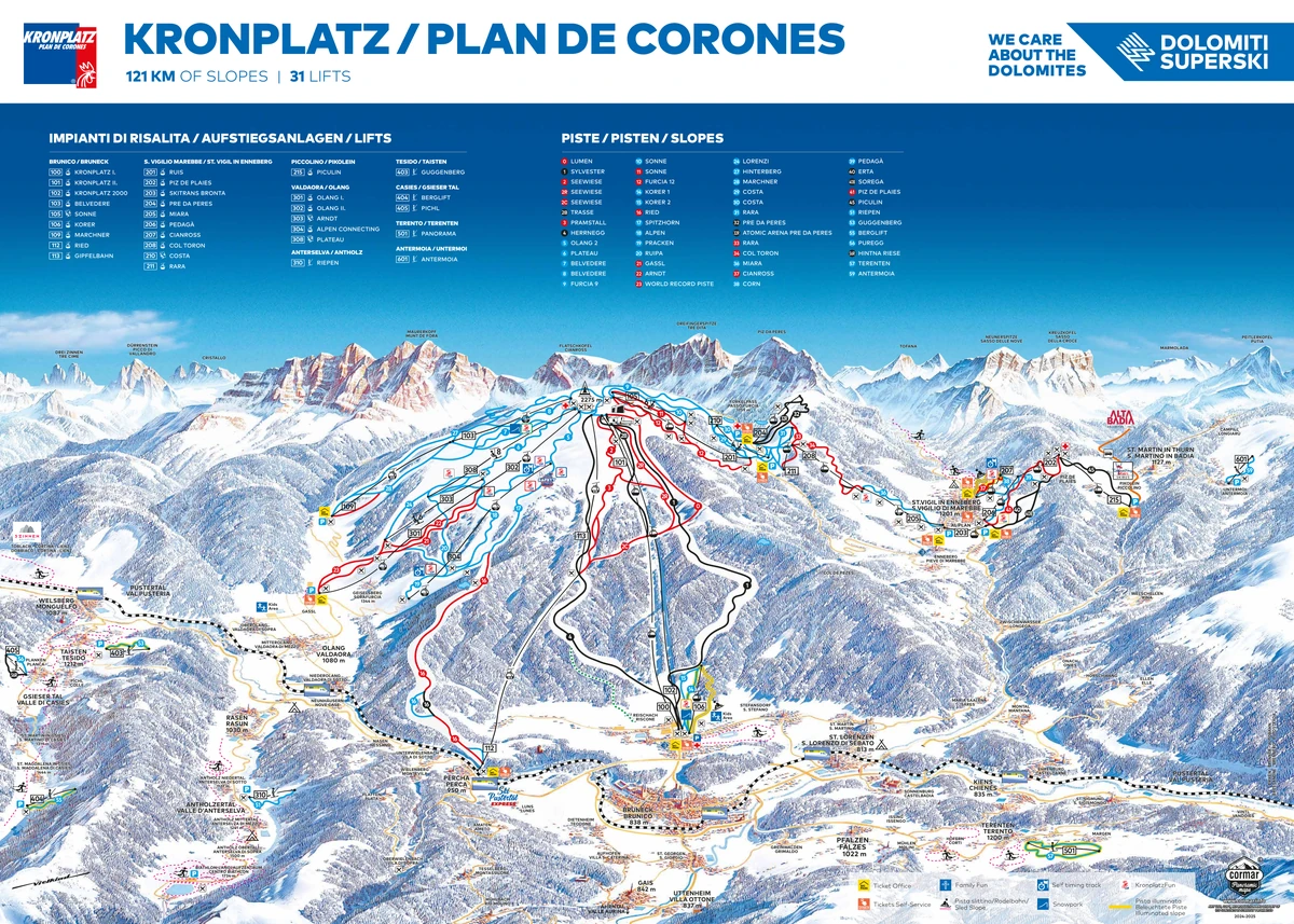 Official piste map · Kronplatz · 2025–2026 — ski runs and lifts