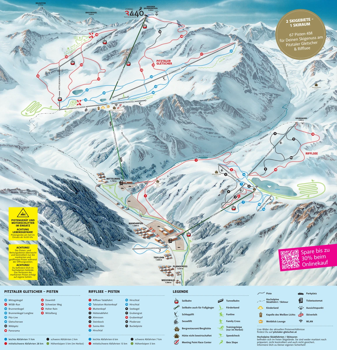 Official piste map · Pitztal Glacier · 2025–2026 — ski runs and lifts