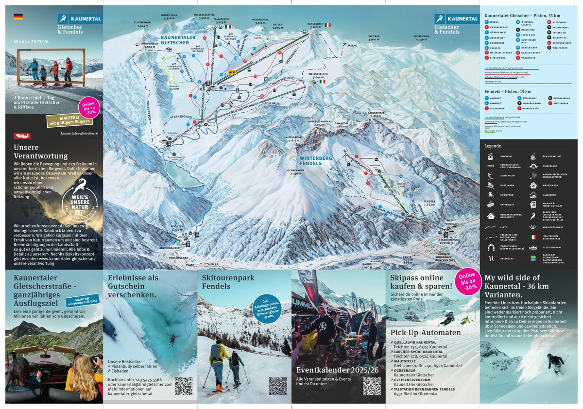 Official piste map · Kaunertal Glacier · 2025–2026 — ski runs and lifts