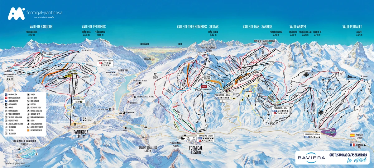 Official piste map · Formigal Panticosa — ski runs and lifts
