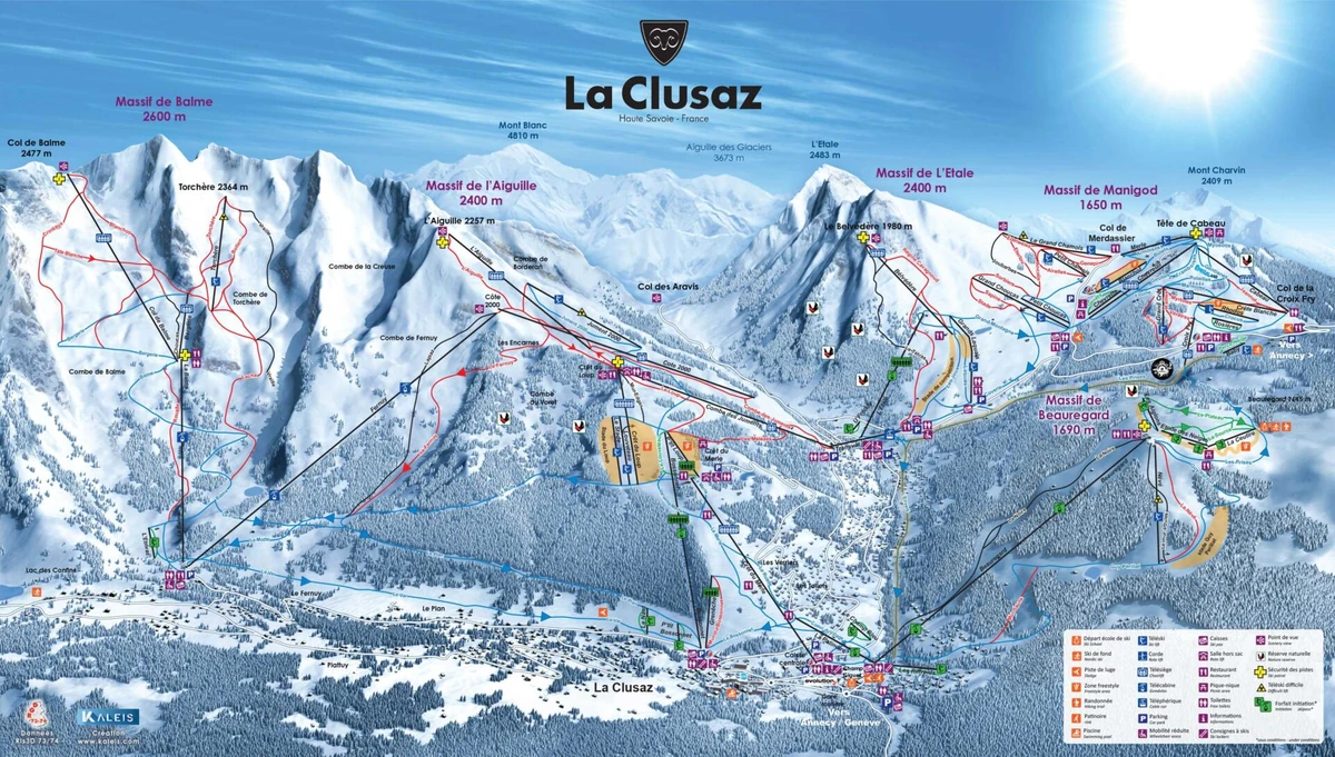 Official piste map · La Clusaz · 2022–2023 — ski runs and lifts