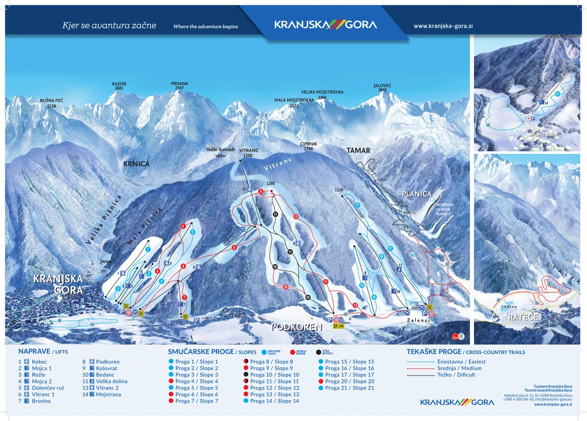 Official piste map · Kranjska Gora · PDF 2023 — ski runs and lifts
