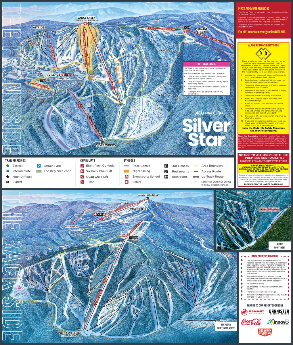 Official piste map · SilverStar · 2025–2026 — ski runs and lifts