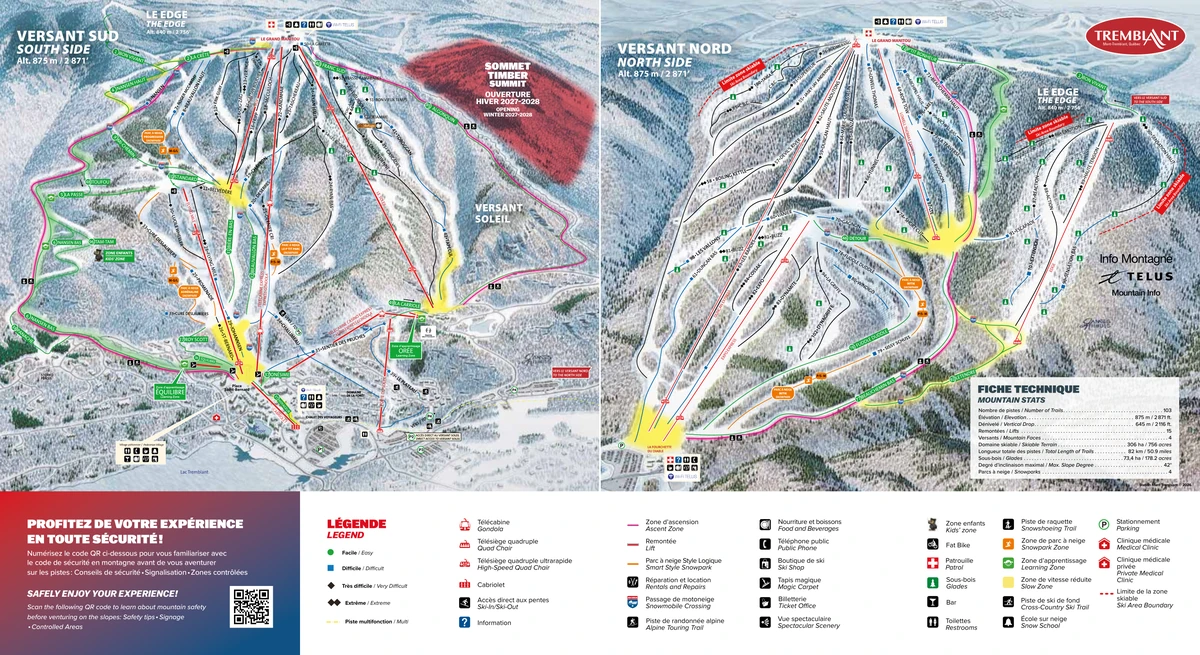 Official piste map · Tremblant · 2026 — ski runs and lifts