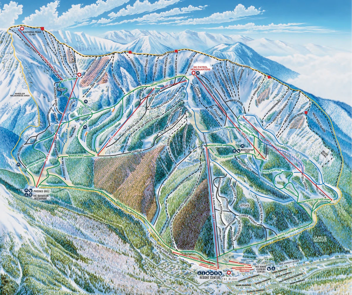 Official piste map · Taos Ski Valley · 2022–2023 — ski runs and lifts