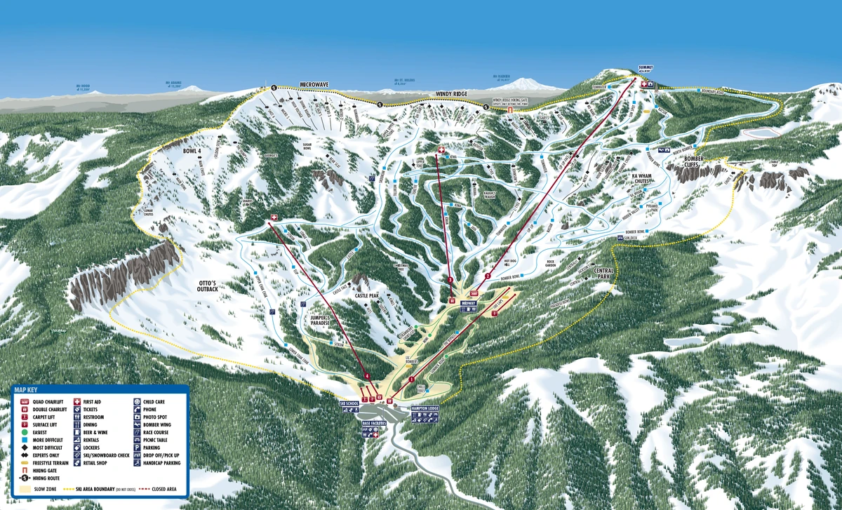 Official piste map · Mission Ridge — ski runs and lifts