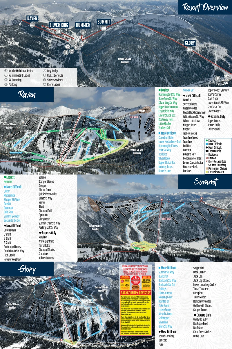 Official piste map · Whitewater — ski runs and lifts