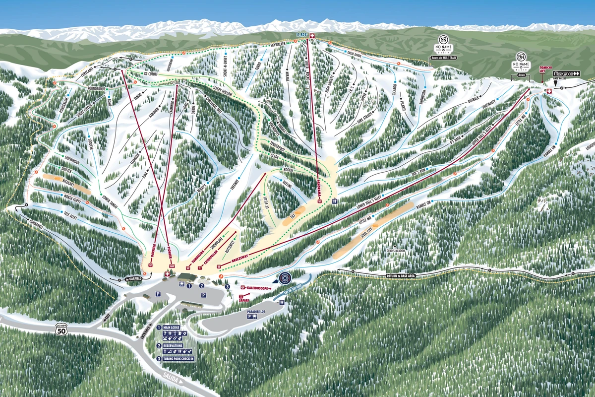 Official piste map · Monarch Mountain · 2025 · Frontside — ski runs and lifts