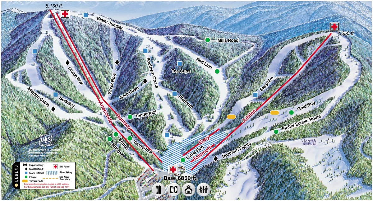 Official piste map · Discovery Ski Area · 2017 — ski runs and lifts