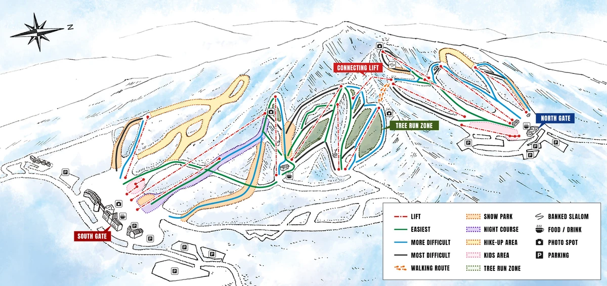 Official piste map · Hoshino Resorts Nekoma Mountain — ski runs and lifts