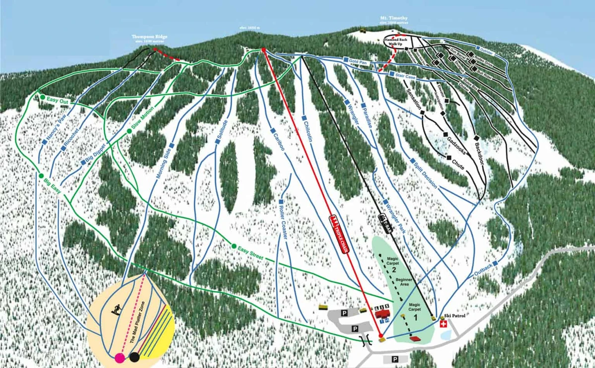 Official piste map · Mount Timothy — ski runs and lifts