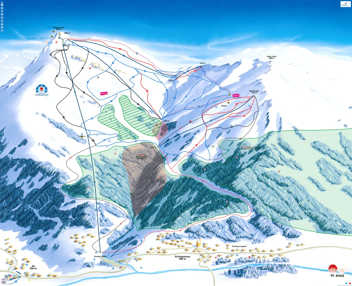Official piste map · Skigebiet Diedamskopf — ski runs and lifts