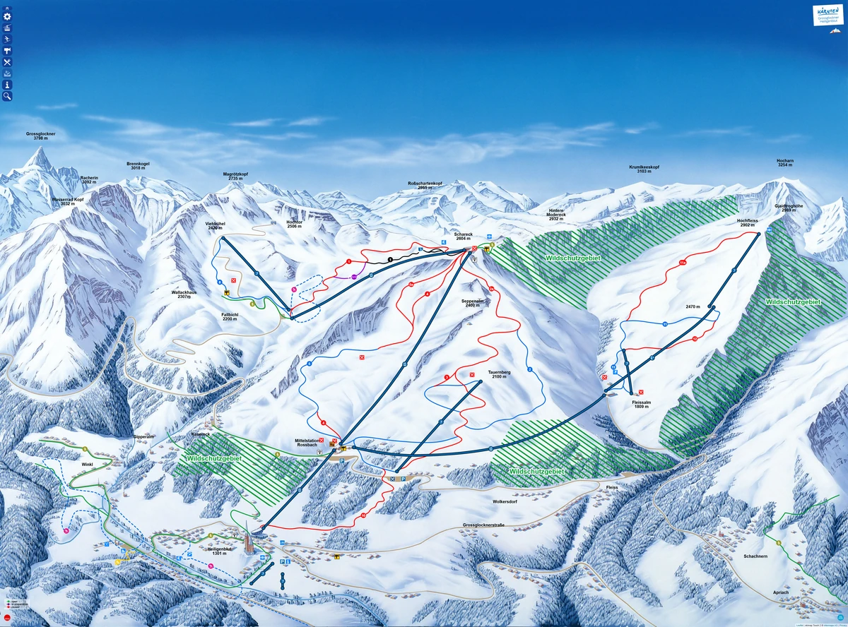 Official piste map · Großglockner Heiligenblut — ski runs and lifts