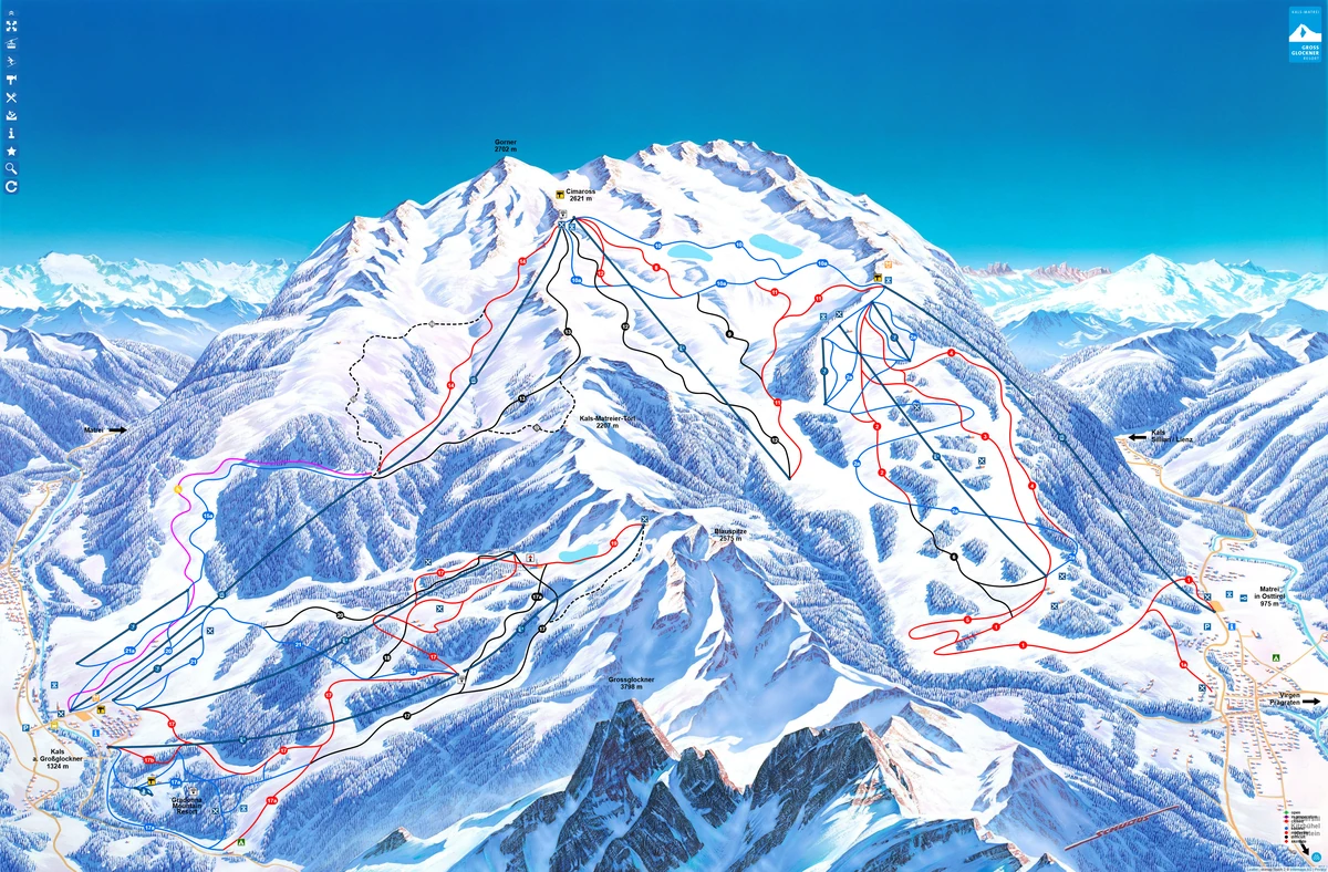Official piste map · Kals-Matrei — ski runs and lifts
