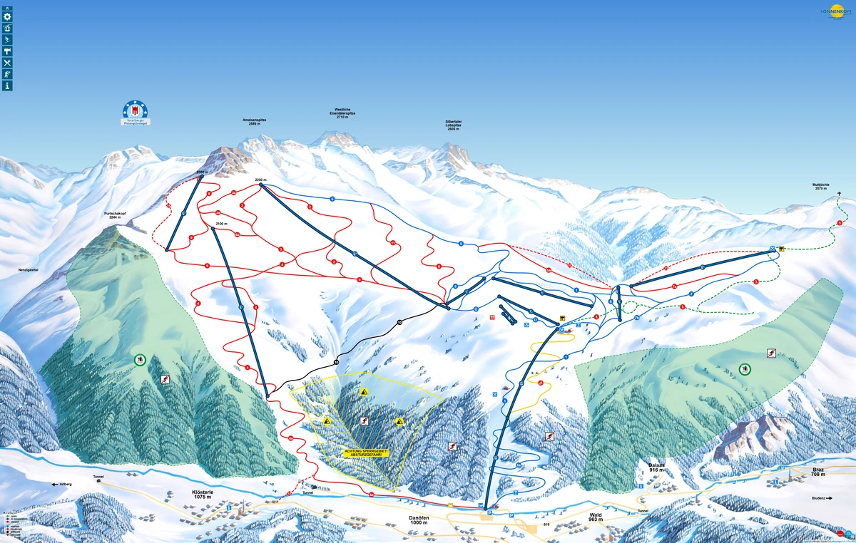 Official piste map · Sonnenkopf — ski runs and lifts