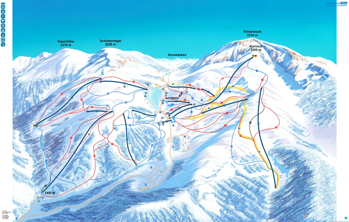 Official piste map · Turracher Höhe — ski runs and lifts