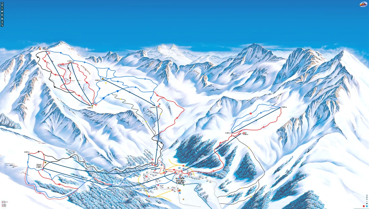 Official piste map · Sulden — ski runs and lifts