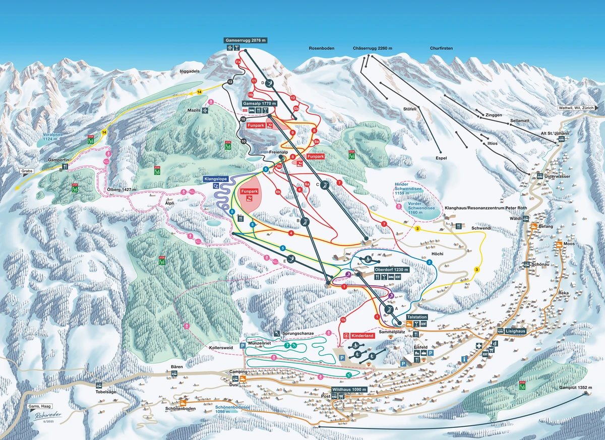 Official piste map · Wildhaus · 2025 — ski runs and lifts