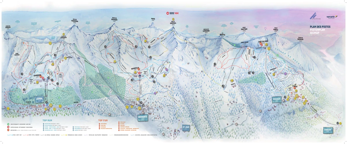 Official piste map · Zinal / Grimentz · 2022–2023 — ski runs and lifts