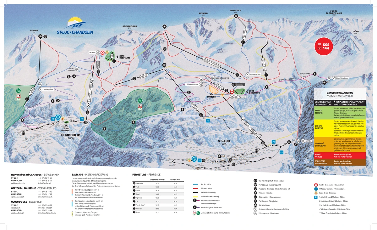 Official piste map · Saint-Luc - Chandolin · 2022–2023 — ski runs and lifts