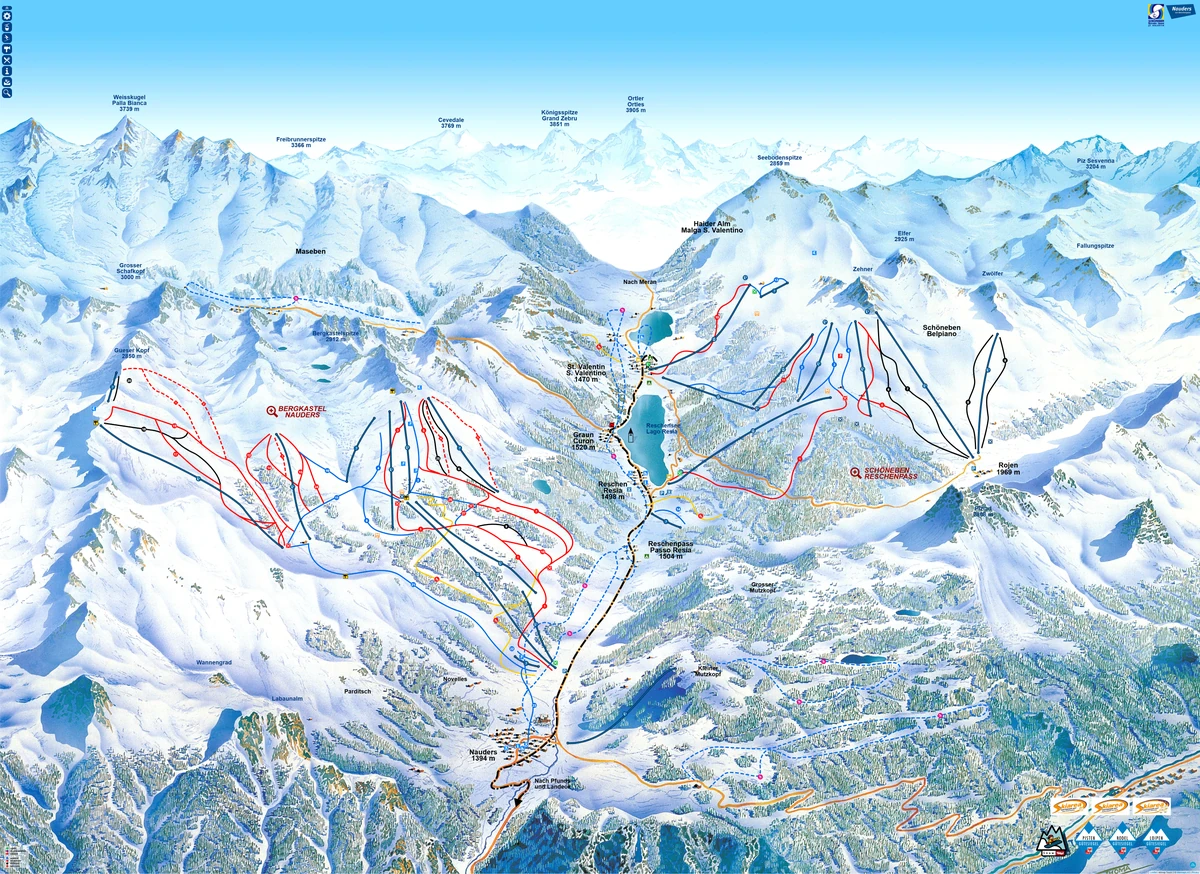 Official piste map · Schöneben - Belpiano — ski runs and lifts