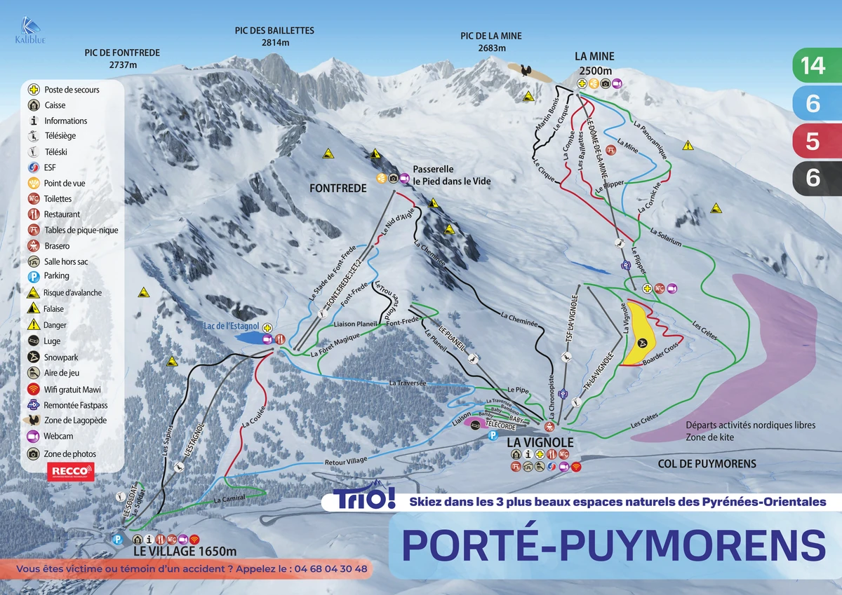 Official piste map · Porté-Puymorens — ski runs and lifts