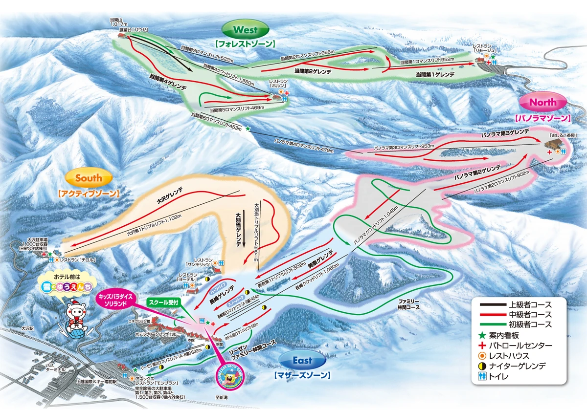 Official piste map · Joetsu International — ski runs and lifts