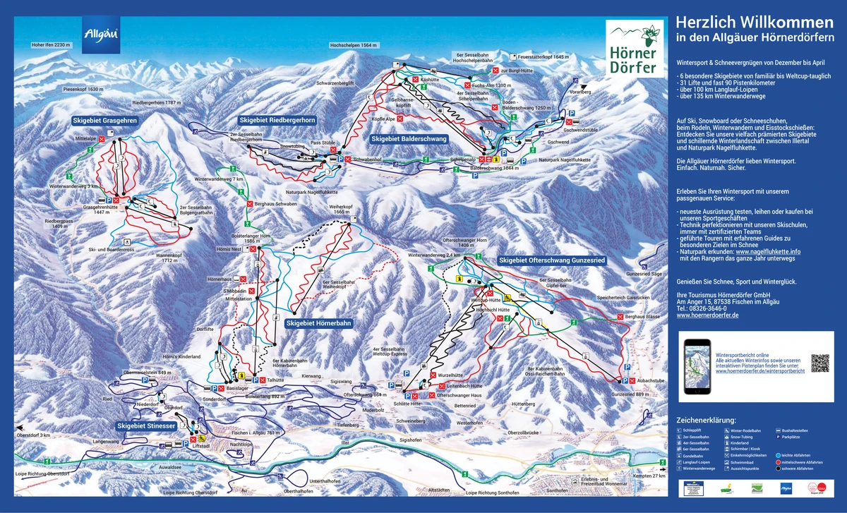 Official piste map · Balderschwang – Hochschelpen/Riedberger Horn · Hörnerdörfer — ski runs and lifts